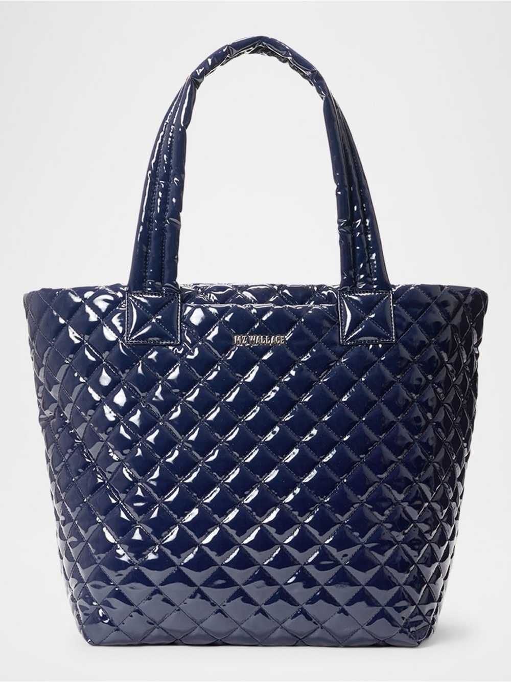 MZ Wallace Medium Metro Tote Deluxe Ink Liquid Quilted Patent Nylon Travel Bag